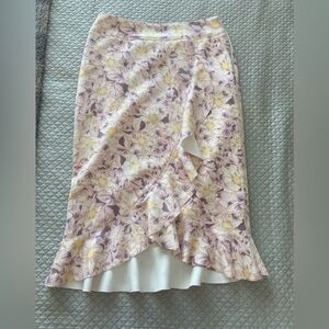 Anthropologie Purple and Cream Floral Design